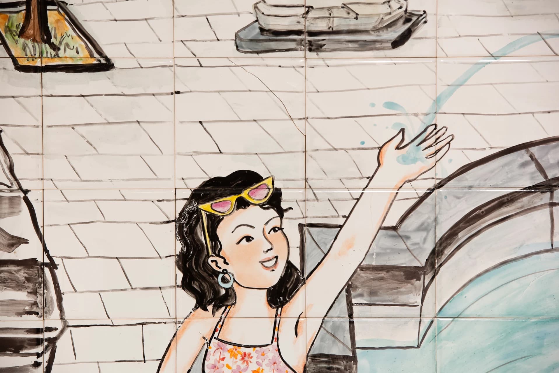 梅庭裡的北投公園 那卡西少女與噴泉-5