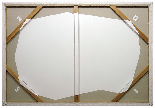 物的理│用白色底膠塗抹1張半麻畫布背面a