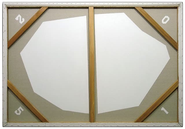 物的理│ 用白色底膠塗抹1張半麻畫布背面b