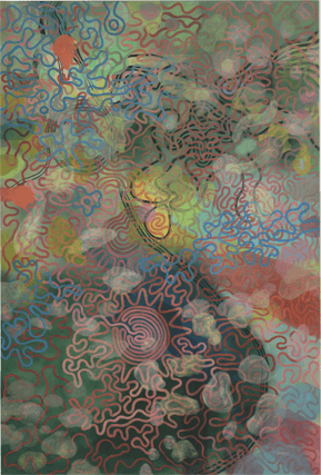 一大份散在空間裡的肉醬麵