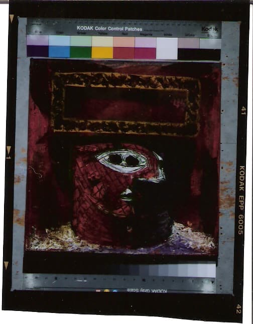 有矩形光環的頭像-1996-油彩-35x35cm