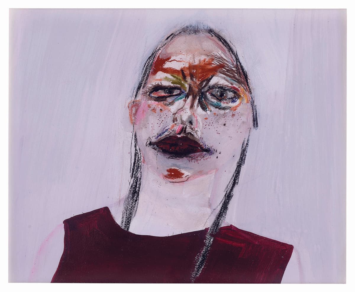 15-紅色肖像2-粉彩壓克力紙本35x46cm2011