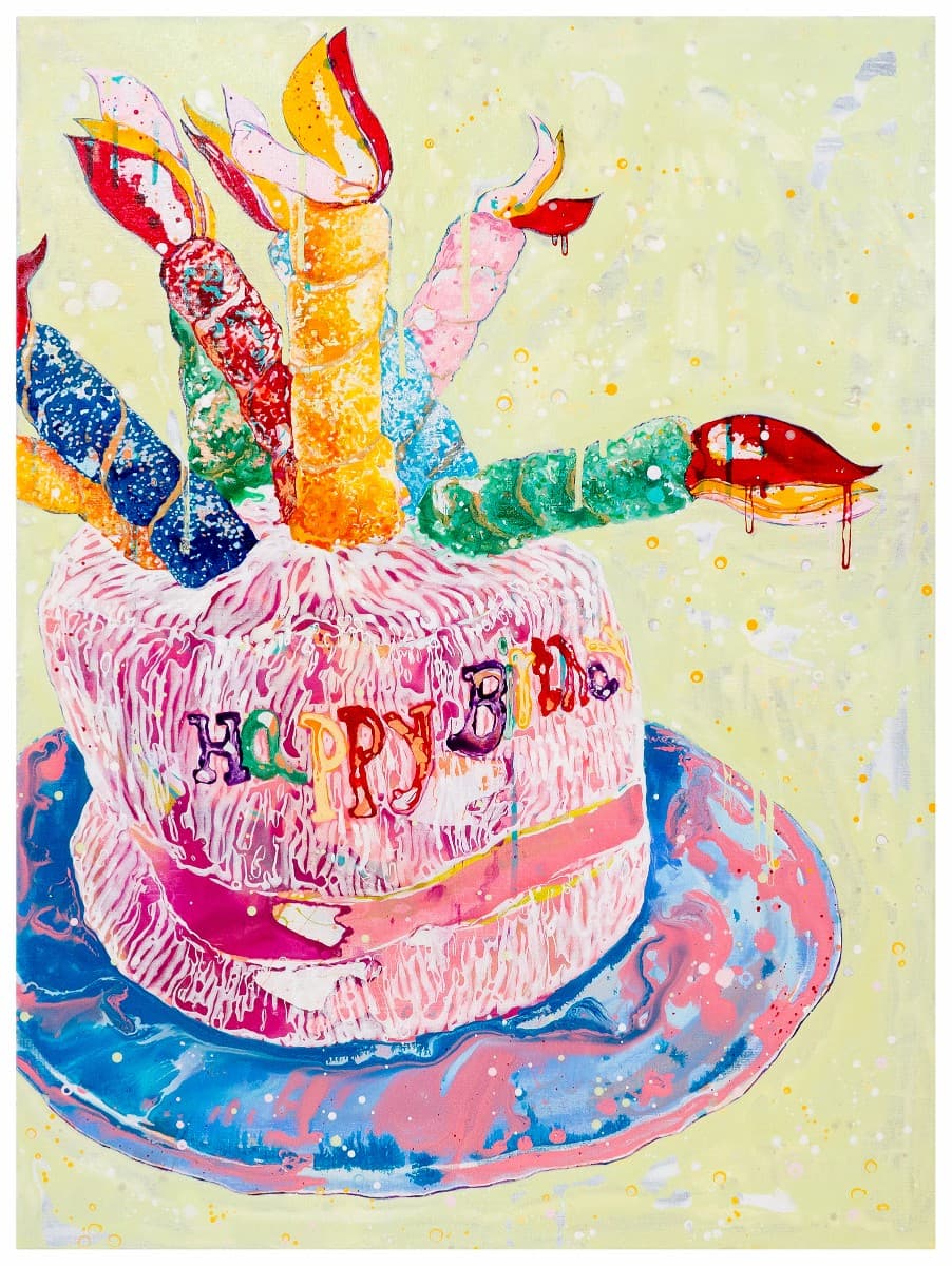 2014_重複的願望_蠟燭生日帽_94x70cm-1