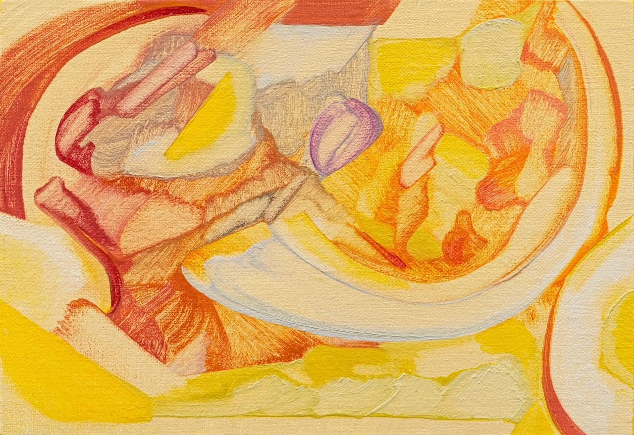 耳朵旁的半個水煮蛋、蘆筍和一顆心臟