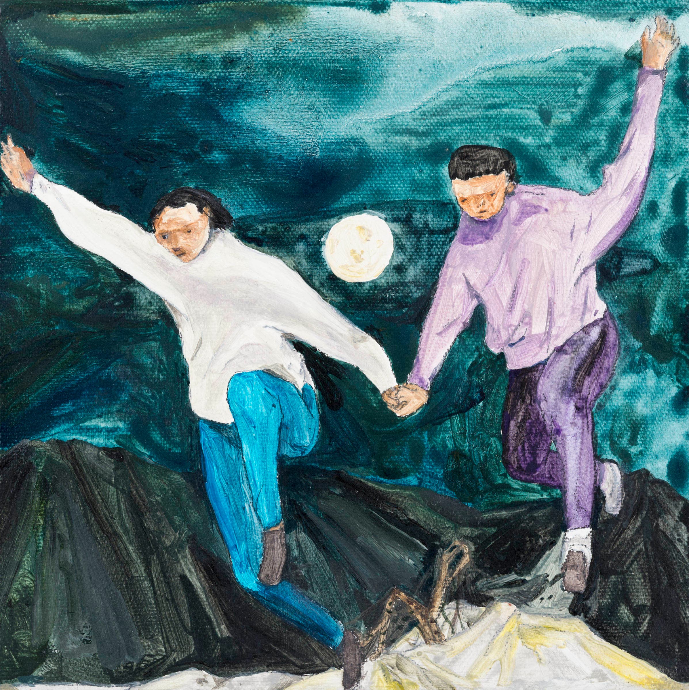 在滿月的時候牽手跑步